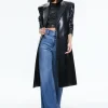 Alice and Olivia FIERRO VEGAN LEATHER LONG BLAZER BLACK*FEATURED SHOPS | FEATURED SHOPS | CLOTHING