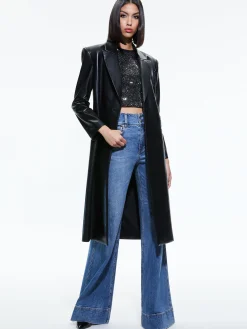 Alice and Olivia FIERRO VEGAN LEATHER LONG BLAZER BLACK*FEATURED SHOPS | FEATURED SHOPS | CLOTHING
