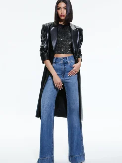 Alice and Olivia FIERRO VEGAN LEATHER LONG BLAZER BLACK*FEATURED SHOPS | FEATURED SHOPS | CLOTHING