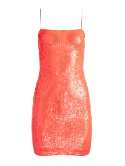 Alice and Olivia FIFI SEQUIN FITTED MINI CAMI DRESS CORAL SUNSET*DRESSES | DRESSES | CLOTHING