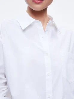 Alice and Olivia FINELY CROPPED OVERSIZED BUTTON DOWN SHIRT OFF WHITE*FEATURED SHOPS | FEATURED SHOPS | CLOTHING