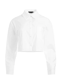 Alice and Olivia FINELY CROPPED OVERSIZED BUTTON DOWN SHIRT OFF WHITE*FEATURED SHOPS | FEATURED SHOPS | CLOTHING