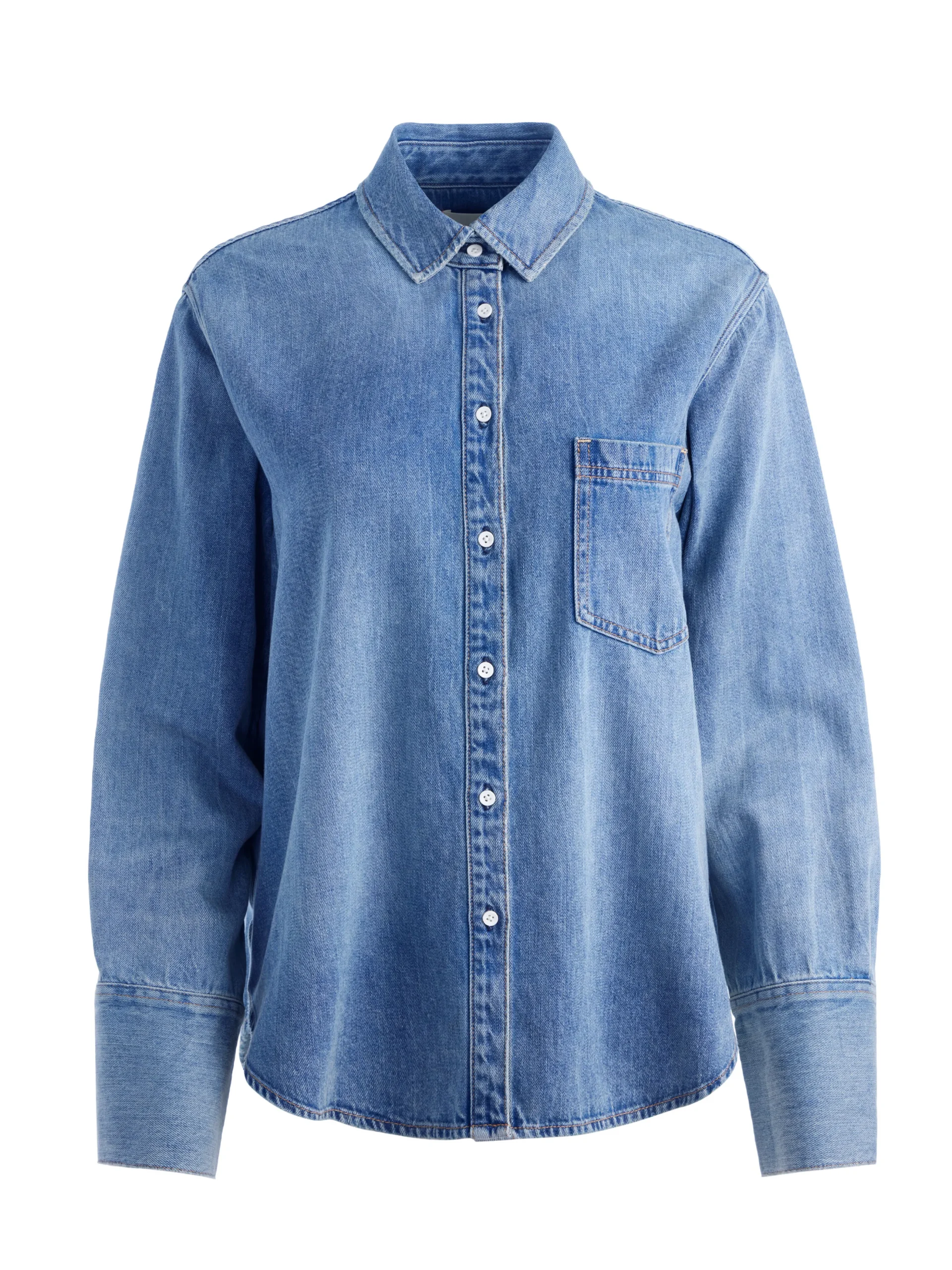 Alice and Olivia FINELY DENIM BUTTON DOWN SADIE LT VINTAGE BLUE*FEATURED SHOPS | FEATURED SHOPS | CLOTHING