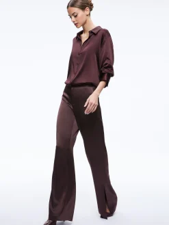 Alice and Olivia FINELY OVERSIZED BUTTON DOWN SHIRT + JC WIDE LEG SIDE SLIT PANT *CLOTHING