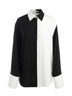 Alice and Olivia FINELY OVERSIZED BUTTON DOWN SHIRT BLACK/OFF WHITE*FEATURED SHOPS | FEATURED SHOPS | FEATURED SHOPS | CLOTHING
