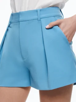 Alice and Olivia GARY HIGH WAISTED FRONT PLEAT SHORT OXFORD BLUE*CLOTHING