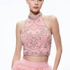 Alice and Olivia GATZ EMBELLISHED HIGH NECK TOP *CLOTHING