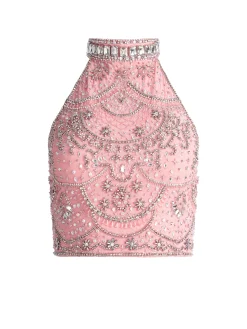 Alice and Olivia GATZ EMBELLISHED HIGH NECK TOP *CLOTHING