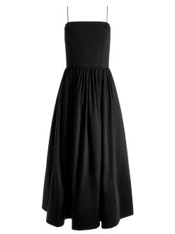 Alice and Olivia GLYNIS SPAGHETTI STRAP SCARF MIDI DRESS BLACK*DRESSES | DRESSES | CLOTHING