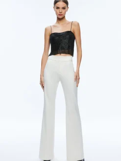 Alice and Olivia GRAZI EMBELLISHED SPAGHETTI STRAP TOP BLACK*CLOTHING