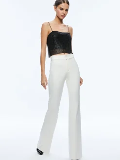 Alice and Olivia GRAZI EMBELLISHED SPAGHETTI STRAP TOP BLACK*CLOTHING