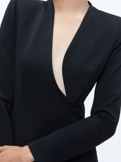 Alice and Olivia GUENDA CURVED NECKLINE BLAZER DRESS BLACK*DRESSES | CLOTHING