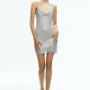 Alice and Olivia HARMONY CRYSTAL MINI DRESS SILVER/CHAINMAIL*FEATURED SHOPS | DRESSES | CLOTHING