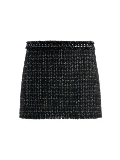 Alice and Olivia JALEN CHAIN MINI SKIRT BLACK/GOLD*CLOTHING | CLOTHING