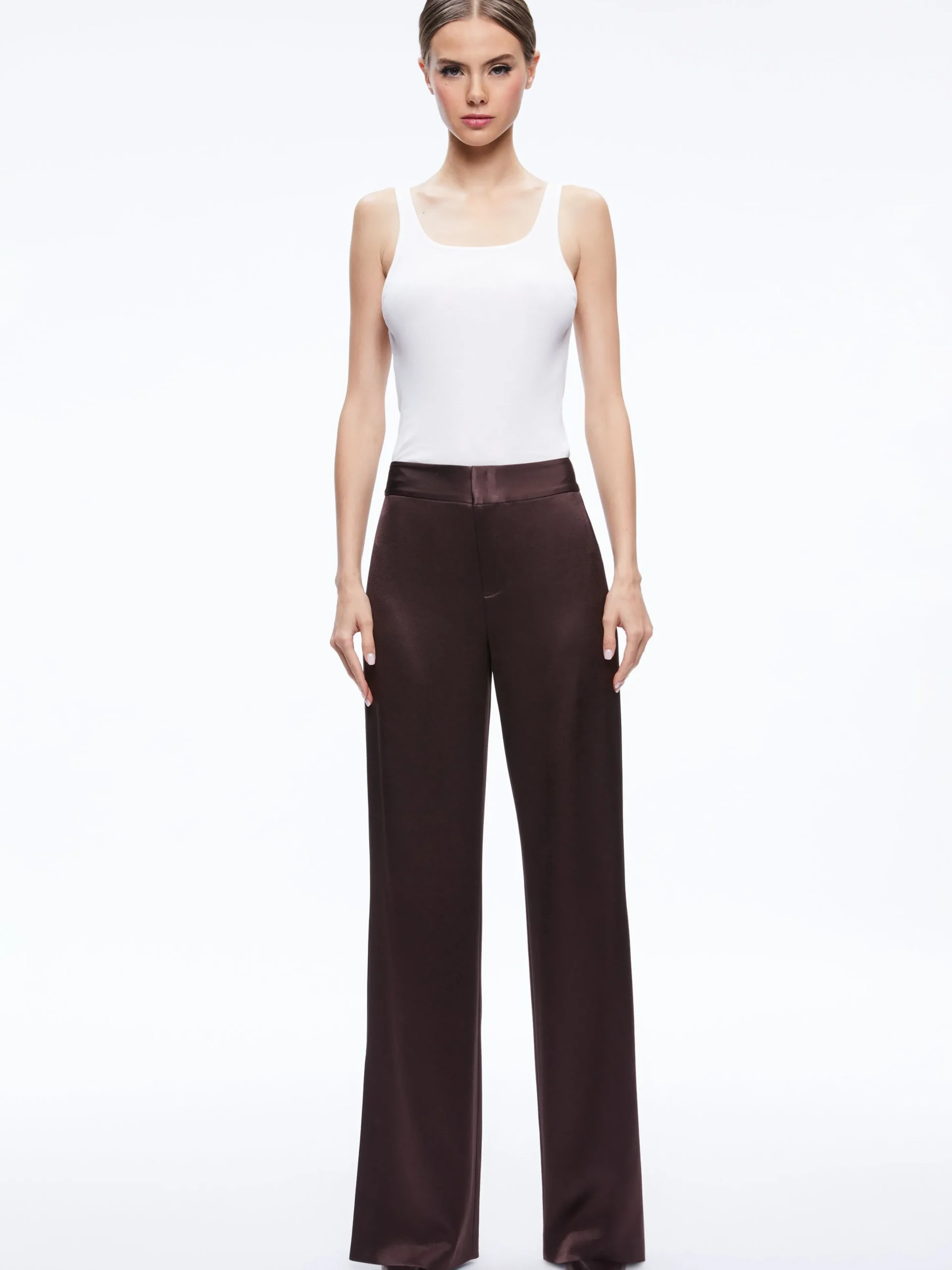 Alice and Olivia JC WIDE LEG SIDE SLIT PANT TOFFEE*FEATURED SHOPS | CLOTHING