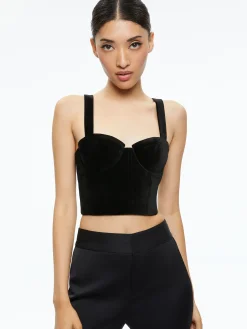 Alice and Olivia JEANNA BUSTIER TOP BLACK*CLOTHING