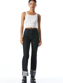 Alice and Olivia JEMI RIBBED TANK OFF WHITE*CLOTHING