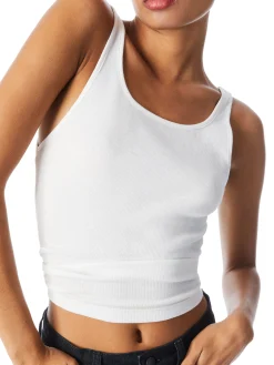 Alice and Olivia JEMI RIBBED TANK OFF WHITE*CLOTHING