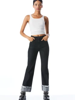 Alice and Olivia JEMI RIBBED TANK OFF WHITE*CLOTHING