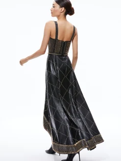 Alice and Olivia JERLENE STUDDED VEGAN LEATHER CORSET GOWN BLACK*FEATURED SHOPS | DRESSES | DRESSES | CLOTHING