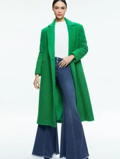 Alice and Olivia JIMMY OVERSIZED COAT WITH LONG LAPEL LIGHT EMERALD*FEATURED SHOPS | CLOTHING