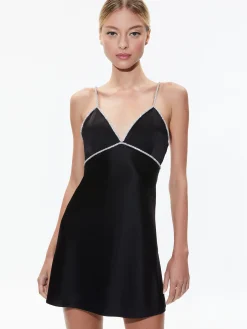 Alice and Olivia JULIENNE EMBELLISHED V-NECK MINI DRESS *DRESSES | DRESSES | CLOTHING