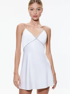 Alice and Olivia JULIENNE EMBELLISHED V-NECK MINI DRESS *DRESSES | DRESSES | CLOTHING