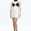 Alice and Olivia JULIENNE V-NECK MINI DRESS OFF WHITE/BLACK*FEATURED SHOPS | DRESSES | DRESSES | CLOTHING