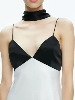 Alice and Olivia JULIENNE V-NECK MINI DRESS OFF WHITE/BLACK*FEATURED SHOPS | DRESSES | DRESSES | CLOTHING