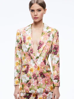 Alice and Olivia JUSTIN ROLLED CUFF BLAZER + CONRY PLEATED SHORT *CLOTHING