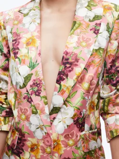 Alice and Olivia JUSTIN ROLLED CUFF BLAZER JUNIPER FLORAL ROSE*CLOTHING | CLOTHING