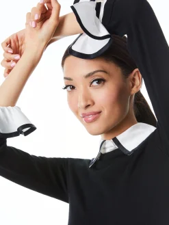 Alice and Olivia JUSTINA COMBINATION SWEATER BLACK COMBO*FEATURED SHOPS | FEATURED SHOPS | CLOTHING | CLOTHING