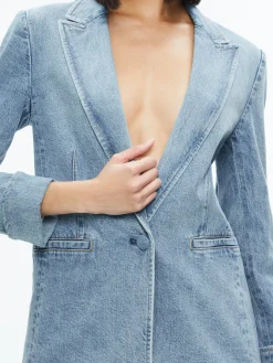 Alice and Olivia JUSTINE ROLLED CUFF BLAZER GEORGIA VINTAGE BLUE*FEATURED SHOPS | FEATURED SHOPS | CLOTHING