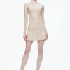 Alice and Olivia KAIDRA SQUARE NECK DROP WAIST MINI DRESS NATURAL/WHITE*DRESSES | CLOTHING