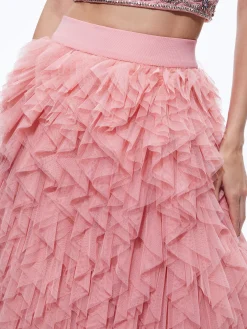 Alice and Olivia KAL RUFFLE GOWN SKIRT ROSE*CLOTHING