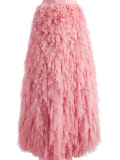 Alice and Olivia KAL RUFFLE GOWN SKIRT ROSE*CLOTHING