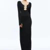 Alice and Olivia KALENA SCOOP NECK CUTOUT MAXI DRESS BLACK*DRESSES | CLOTHING