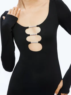 Alice and Olivia KALENA SCOOP NECK CUTOUT MAXI DRESS BLACK*DRESSES | CLOTHING