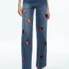 Alice and Olivia KARRIE EMBROIDERED HEART CUTOUT JEAN TRUE BLUES DARK*FEATURED SHOPS | FEATURED SHOPS | FEATURED SHOPS | CLOTHING | CLOTHING