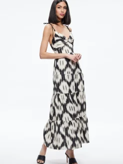 Alice and Olivia KATARA TWIST TOP TIERED MAXI DRESS CLASSIC IKAT*DRESSES | CLOTHING