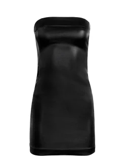 Alice and Olivia KELLY STRAPLESS VEGAN LEATHER MINI DRESS BLACK*FEATURED SHOPS | DRESSES | CLOTHING