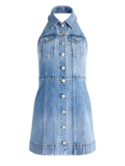 Alice and Olivia KENDALL DENIM HALTER MINI DRES IVY BLUE*FEATURED SHOPS | DRESSES | CLOTHING