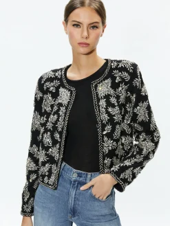 Alice and Olivia KIDMAN EMBELLISHED JACKET BLACK*CLOTHING