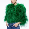 Alice and Olivia KIDMAN FEATHER JACKET *CLOTHING