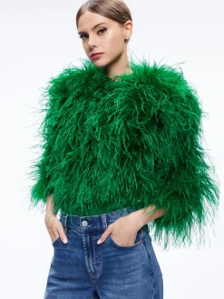 Alice and Olivia KIDMAN FEATHER JACKET *CLOTHING