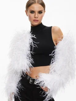 Alice and Olivia KIDMAN FEATHER JACKET *CLOTHING