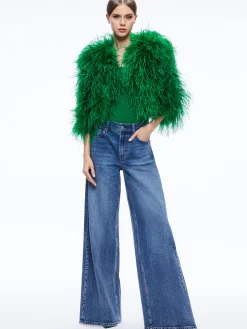 Alice and Olivia KIDMAN FEATHER JACKET *CLOTHING