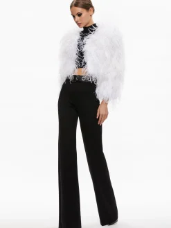 Alice and Olivia KIDMAN FEATHER JACKET *CLOTHING