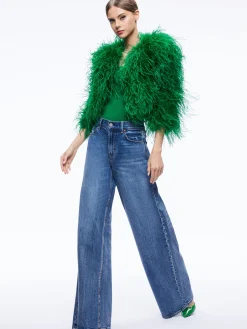 Alice and Olivia KIDMAN FEATHER JACKET *CLOTHING