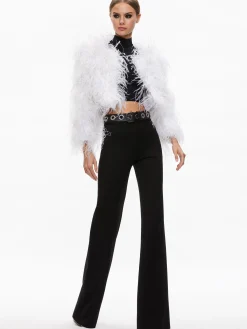 Alice and Olivia KIDMAN FEATHER JACKET *CLOTHING